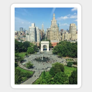 Washington Square Park Aerial Cityscape Sticker